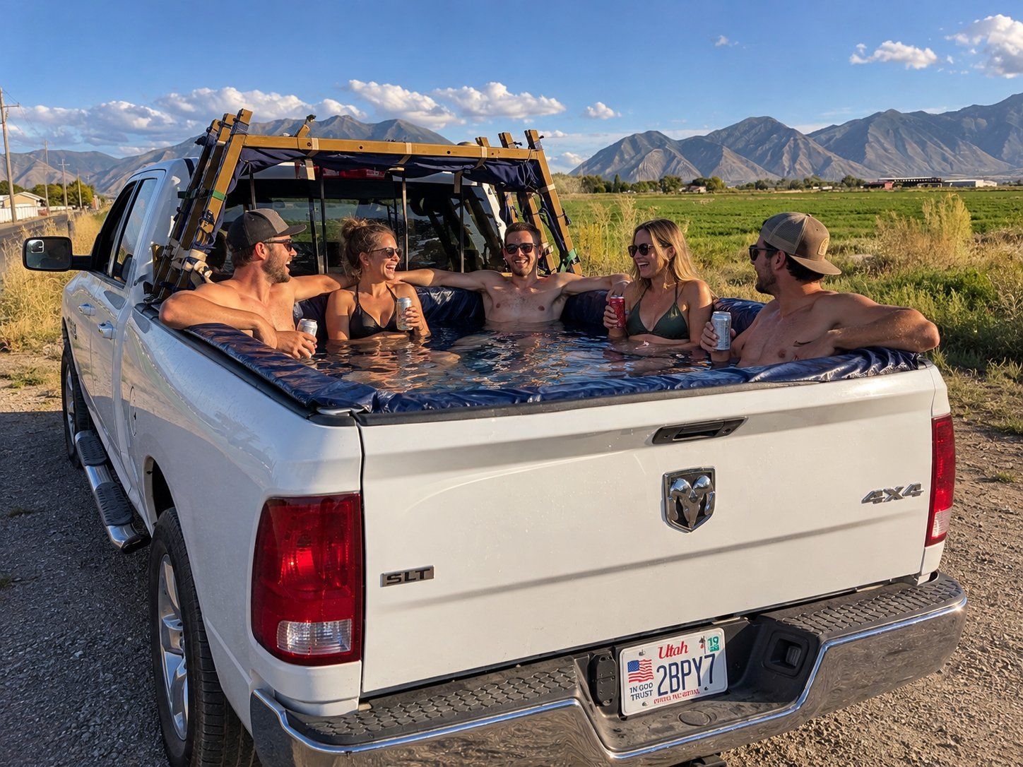 Truck-bed pool party